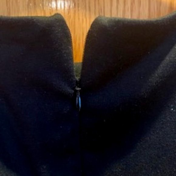 Tiana B. Black/Tan Dress Stretchy Faux Leather /Suede Short Sleeve Midi Sz:L - Picture 6 of 6